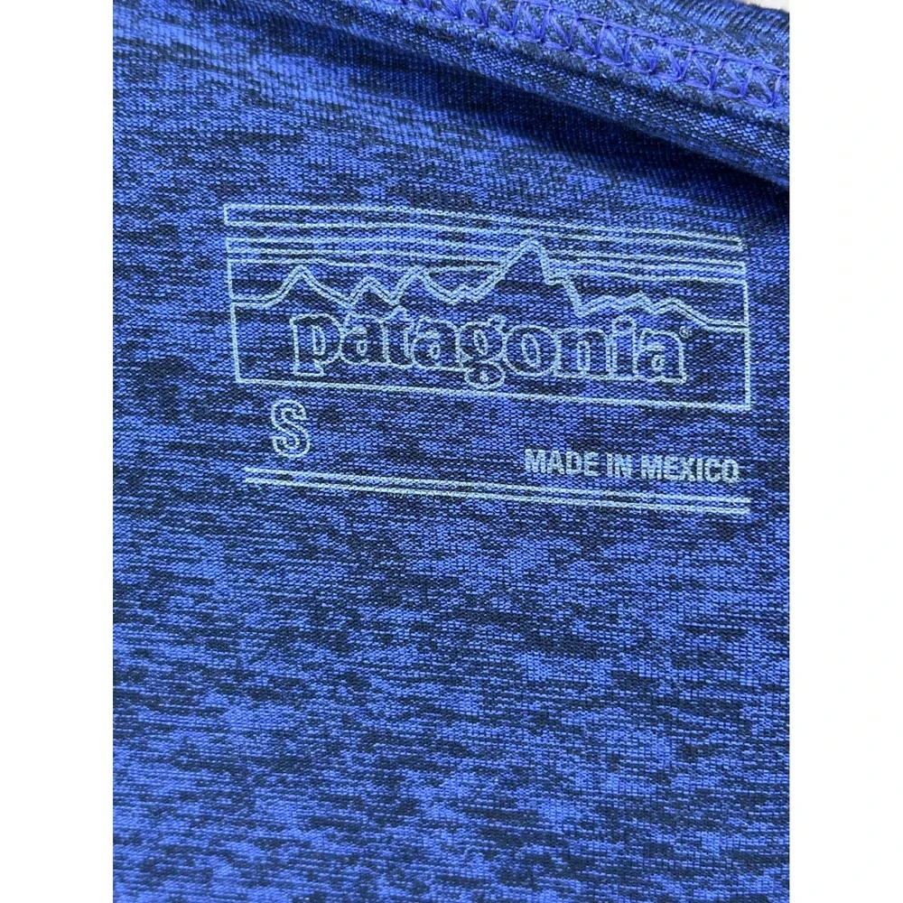 Patagonia Blue Heathered Crew Neck 3/4 Sleeve A-Line Dress‎ Size Small